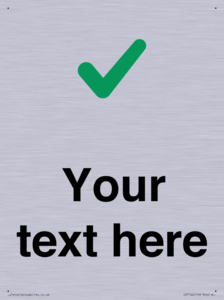 Custom plain background, green tick sign